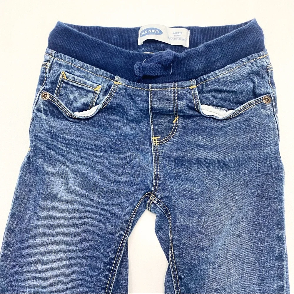 old navy | karate skinny dark distressed flex jeans 4t unisex